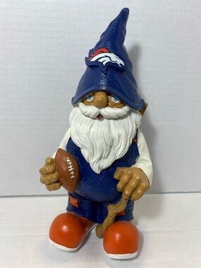NFL Denver Broncos Team Gnome Figurine in Blue and Orange